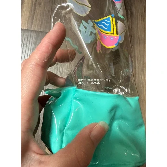 Vintage 1991 Sanrio Pool Clear Bag Just for Fun Bear Snap Close READ - Picture 4 of 11